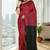 Red & black fancy cotton handloom saree with blouse piece for women