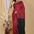 Red & black fancy cotton handloom saree with blouse piece for women