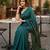 Teal fancy cotton handloom saree with blouse piece for women