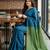 Green fancy cotton handloom saree with blouse piece for women