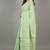 White & green fancy cotton handloom saree with blouse piece for women