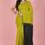 Yellow & black fancy cotton handloom saree with blouse piece for women