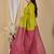 Yellow fancy cotton handloom saree with blouse piece for women