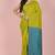 Yellow fancy cotton handloom saree with blouse piece for women