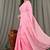 Pink fancy cotton handloom saree with blouse piece for women