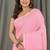 Pink fancy cotton handloom saree with blouse piece for women