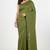 Green fancy cotton handloom saree with blouse piece for women