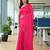 Pink fancy cotton handloom saree with blouse piece for women