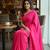 Pink fancy cotton handloom saree with blouse piece for women