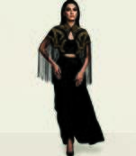 Black embroidered modal satin co ord set