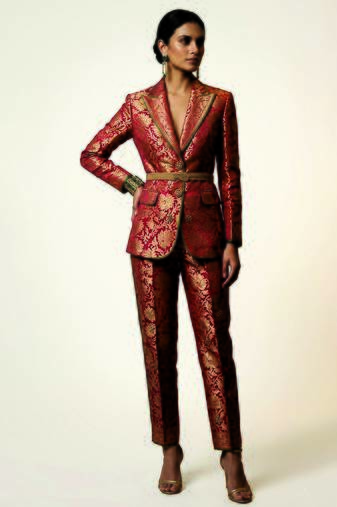 Pink woven brocade co ord set