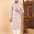 Men teal viscose rayon chevron printed straight kurta with trousers