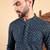 Men blue viscose rayon solid dyed straight kurta with trouser