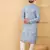 Men blue viscose rayon geometric embroidered straight kurta with trouser