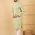 Men olive viscose rayon geometric embroidered straight kurta with trouser