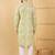 Men olive viscose rayon geometric embroidered straight kurta with trouser