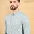 Men grey viscose rayon solid embroidered straight kurta with trouser