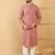 Men rust viscose rayon solid embroidered straight kurta with trouser
