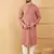 Men rust viscose rayon solid embroidered straight kurta with trouser