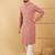 Men rust viscose rayon solid embroidered straight kurta with trouser