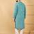 Men blue viscose rayon solid embroidered straight kurta with trouser