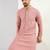 Men pink viscose rayon embroidered straight kurta with pant set