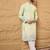 Men green viscose rayon bandhani embroidered straight kurta with trouser