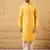 Men yellow viscose rayon solid embroidered straight kurta with trouser
