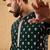 Men green georgette solid embroidered straight kurta with trouser
