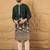 Men green georgette solid embroidered straight kurta with trouser