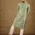 Men green viscose rayon solid embroidered straight kurta with trouser