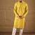 Men yellow viscose rayon solid embroidered straight kurta with trouser