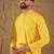 Men yellow viscose rayon solid embroidered straight kurta with pant set