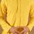 Men yellow viscose rayon solid embroidered straight kurta with pant set