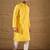 Men yellow viscose rayon solid embroidered straight kurta with pant set