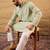 Men green rayon blend solid embroidered straight kurta with pant set