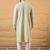 Men green rayon blend solid embroidered straight kurta with pant set