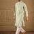 Men green viscose rayon solid embroidered straight kurta with pant set