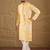 Men yellow viscose rayon abstract embroidered straight kurta with trouser