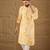 Men yellow viscose rayon abstract embroidered straight kurta with trouser