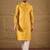 Men yellow pure silk geometric printed straight kurta with trousers