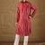 Men maroon viscose rayon ethnic motifs printed straight kurta with trouser