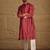Men maroon viscose rayon ethnic motifs printed straight kurta with trouser