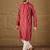 Men maroon viscose rayon ethnic motifs printed straight kurta with trouser