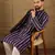 Men purple viscose rayon ethnic motifs printed straight kurta with trousers