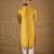 Men yellow viscose rayon ethnic motifs printed straight kurta with trousers