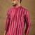 Men pink pure silk ethnic motifs printed straight kurta with trousers