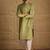 Men green pure silk geometric printed straight kurta with trouser