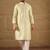 Men green silk blend solid embroidered straight kurta with trouser