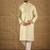 Men green silk blend solid embroidered straight kurta with trouser